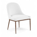  Color_White -- Ferro White Linen Textured Performance Fabric Upholstered Dining Side Chair IMAGE 1