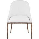  Color_White -- Ferro White Linen Textured Performance Fabric Upholstered Dining Side Chair IMAGE 3