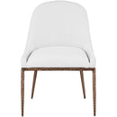  Meridian Ferro White Linen Textured Performance Fabric Upholstered Dining Side Chair IMAGE 3