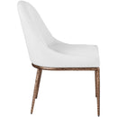 Color_White -- Ferro White Linen Textured Performance Fabric Upholstered Dining Side Chair IMAGE 4