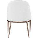  Color_White -- Ferro White Linen Textured Performance Fabric Upholstered Dining Side Chair IMAGE 5