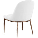  Color_White -- Ferro White Linen Textured Performance Fabric Upholstered Dining Side Chair IMAGE 6