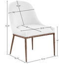  Color_White -- Ferro White Linen Textured Performance Fabric Upholstered Dining Side Chair IMAGE 7