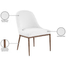  Color_White -- Ferro White Linen Textured Performance Fabric Upholstered Dining Side Chair IMAGE 8