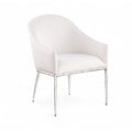  Color_Cream -- Ferro Cream Linen Textured Performance Fabric Upholstered Dining Arm Chair IMAGE 1