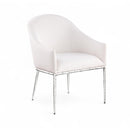  Color_Cream -- Ferro Cream Linen Textured Performance Fabric Upholstered Dining Arm Chair IMAGE 1