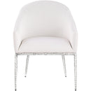 Color_Cream -- Ferro Cream Linen Textured Performance Fabric Upholstered Dining Arm Chair IMAGE 2