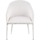  Meridian Ferro Cream Linen Textured Performance Fabric Upholstered Dining Arm Chair IMAGE 3