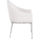  Color_Cream -- Ferro Cream Linen Textured Performance Fabric Upholstered Dining Arm Chair IMAGE 4