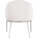  Color_Cream -- Ferro Cream Linen Textured Performance Fabric Upholstered Dining Arm Chair IMAGE 5