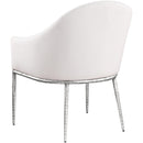  Meridian Ferro Cream Linen Textured Performance Fabric Upholstered Dining Arm Chair IMAGE 6