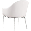  Color_Cream -- Ferro Cream Linen Textured Performance Fabric Upholstered Dining Arm Chair IMAGE 6