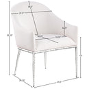  Color_Cream -- Ferro Cream Linen Textured Performance Fabric Upholstered Dining Arm Chair IMAGE 7