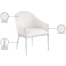  Color_Cream -- Ferro Cream Linen Textured Performance Fabric Upholstered Dining Arm Chair IMAGE 8