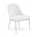  Color_Cream -- Ferro Cream Linen Textured Performance Fabric Upholstered Dining Side Chair IMAGE 1