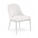  Color_Cream -- Ferro Cream Linen Textured Performance Fabric Upholstered Dining Side Chair IMAGE 1