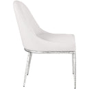  Color_Cream -- Ferro Cream Linen Textured Performance Fabric Upholstered Dining Side Chair IMAGE 4