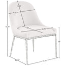  Color_Cream -- Ferro Cream Linen Textured Performance Fabric Upholstered Dining Side Chair IMAGE 7
