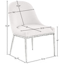  Meridian Ferro Cream Linen Textured Performance Fabric Upholstered Dining Side Chair IMAGE 7