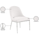 Color_Cream -- Ferro Cream Linen Textured Performance Fabric Upholstered Dining Side Chair IMAGE 8