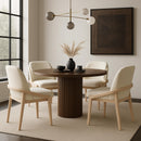  Color_Cream -- Navo Cream Vegan Leather Upholstered Dining Chair IMAGE 2