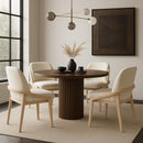  Meridian Navo Cream Vegan Leather Upholstered Dining Chair IMAGE 2