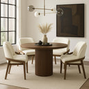  Color_Cream -- Navo Cream Vegan Leather Upholstered Dining Chair IMAGE 2