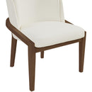  Color_Cream -- Navo Cream Vegan Leather Upholstered Dining Chair IMAGE 5