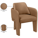  Color_Cognac -- Vanda Cognac Vegan Leather Upholstered Dining Chair IMAGE 10