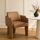  Color_Cognac -- Vanda Cognac Vegan Leather Upholstered Dining Chair IMAGE 2