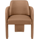  Color_Cognac -- Vanda Cognac Vegan Leather Upholstered Dining Chair IMAGE 3
