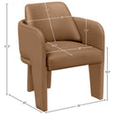  Color_Cognac -- Vanda Cognac Vegan Leather Upholstered Dining Chair IMAGE 9