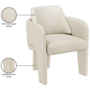  Meridian Vanda Cream Vegan Leather Upholstered Dining Chair IMAGE 10