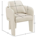  Color_Cream -- Vanda Cream Vegan Leather Upholstered Dining Chair IMAGE 9