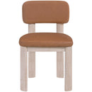  Color_Cognac -- Paloma Cognac Vegan Leather Upholstered Dining Chair IMAGE 3
