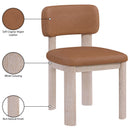  Color_Cognac -- Paloma Cognac Vegan Leather Upholstered Dining Chair IMAGE 9