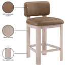  Color_Brown -- Paloma Brown Vegan Leather Upholstered Counter Stool IMAGE 9