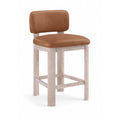 Color_Cognac -- Paloma Cognac Vegan Leather Upholstered Counter Stool IMAGE 1