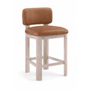  Color_Cognac -- Paloma Cognac Vegan Leather Upholstered Counter Stool IMAGE 1
