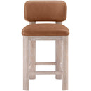  Color_Cognac -- Paloma Cognac Vegan Leather Upholstered Counter Stool IMAGE 2