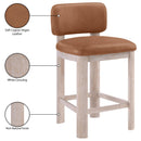  Color_Cognac -- Paloma Cognac Vegan Leather Upholstered Counter Stool IMAGE 9