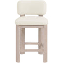  Meridian Paloma Cream Vegan Leather Upholstered Counter Stool IMAGE 2