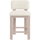  Color_Cream -- Paloma Cream Vegan Leather Upholstered Counter Stool IMAGE 3
