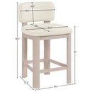  Meridian Paloma Cream Vegan Leather Upholstered Counter Stool IMAGE 8
