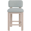  Color_Light Blue -- Paloma Light Blue Vegan Leather Upholstered Counter Stool IMAGE 2