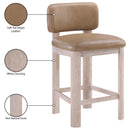 Color_Tan -- Paloma Tan Vegan Leather Upholstered Counter Stool IMAGE 9