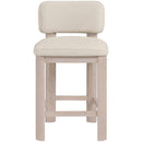  Color_Taupe -- Paloma Taupe Vegan Leather Upholstered Counter Stool IMAGE 2