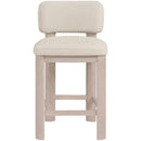  Meridian Paloma Taupe Vegan Leather Upholstered Counter Stool IMAGE 3