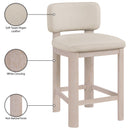  Color_Taupe -- Paloma Taupe Vegan Leather Upholstered Counter Stool IMAGE 9