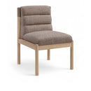  Color_Brown -- Eloura Brown Linen Textured Fabric Upholstered Dining Chair IMAGE 1